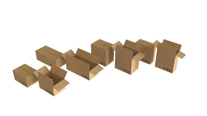 cardboard box Low-poly 3D model