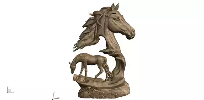 HORSES sculpture of horse and foal