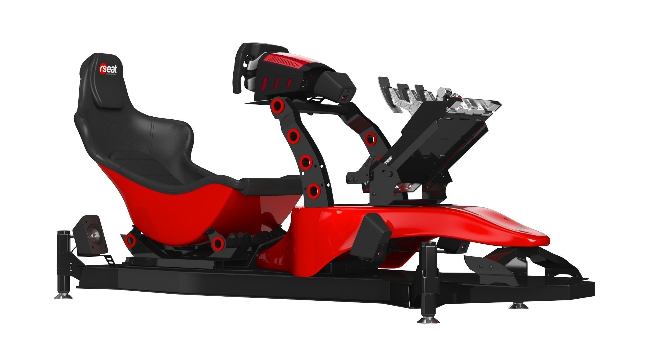 RSeat Formula V2 Racing Simulator Cockpit Triple Display 3D model_18