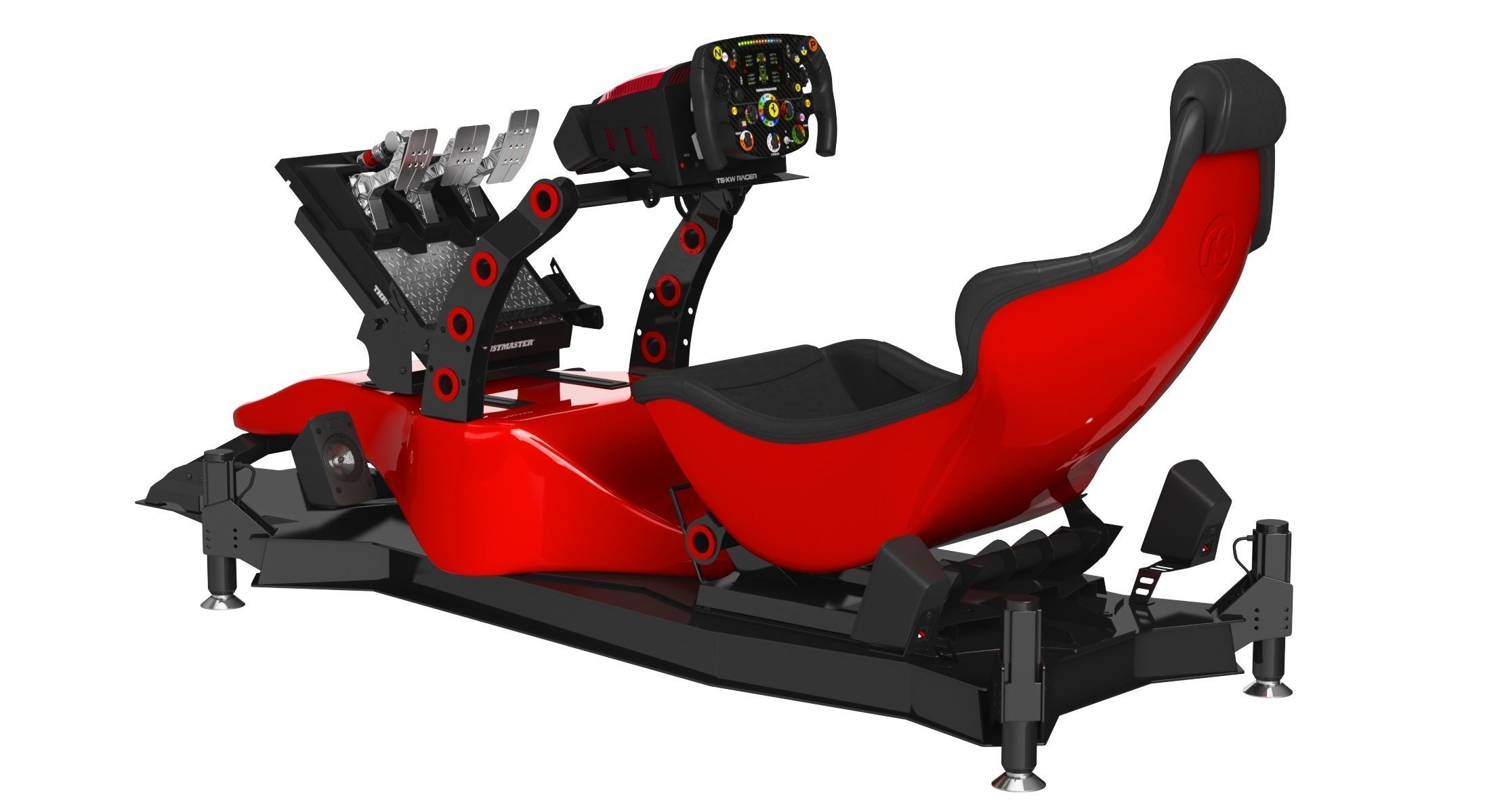 RSeat Formula V2 Racing Simulator Cockpit Triple Display 3D model_17