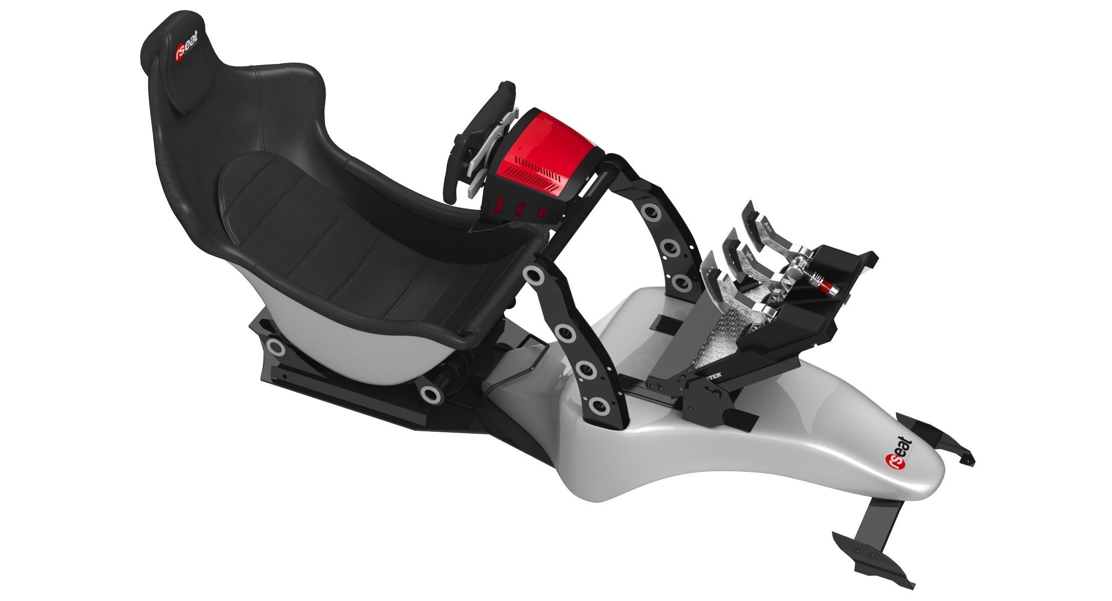 RSeat Formula V2 Racing Simulator Cockpit Triple Display 3D model_27
