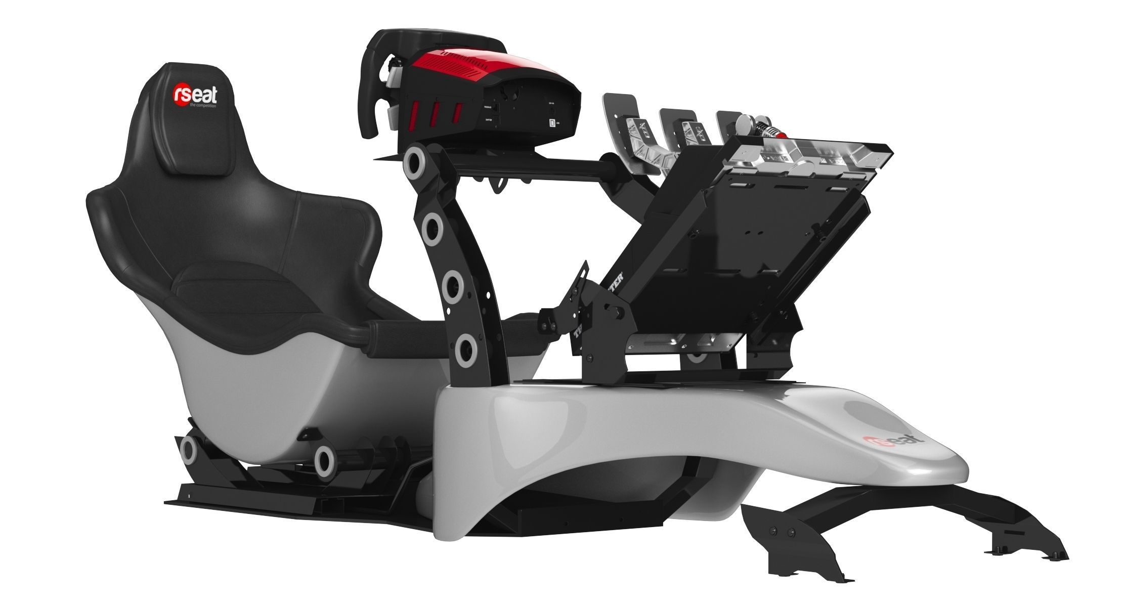 RSeat Formula V2 Racing Simulator Cockpit Triple Display 3D model_25