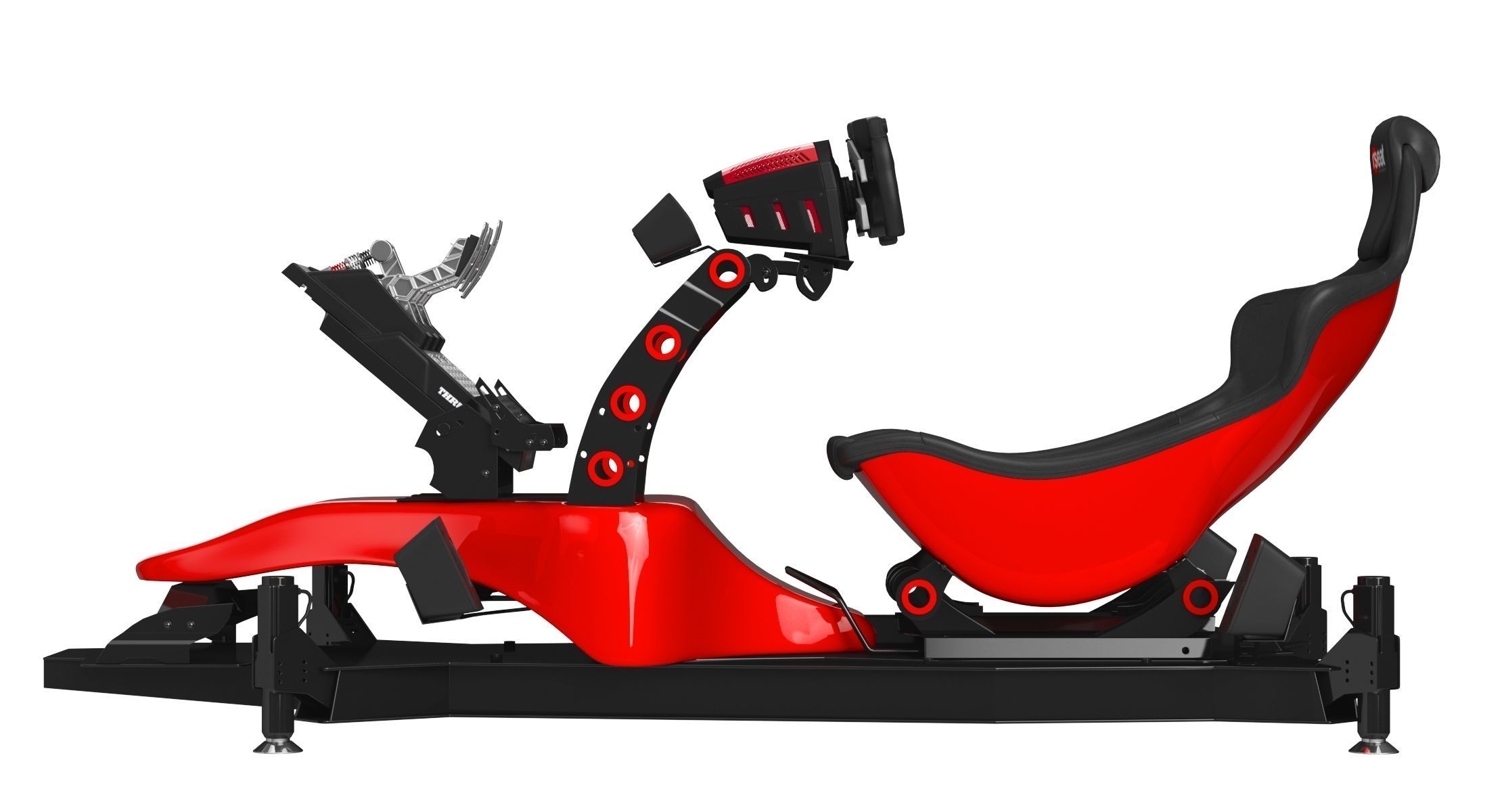 RSeat Formula V2 Racing Simulator Cockpit Triple Display 3D model_7