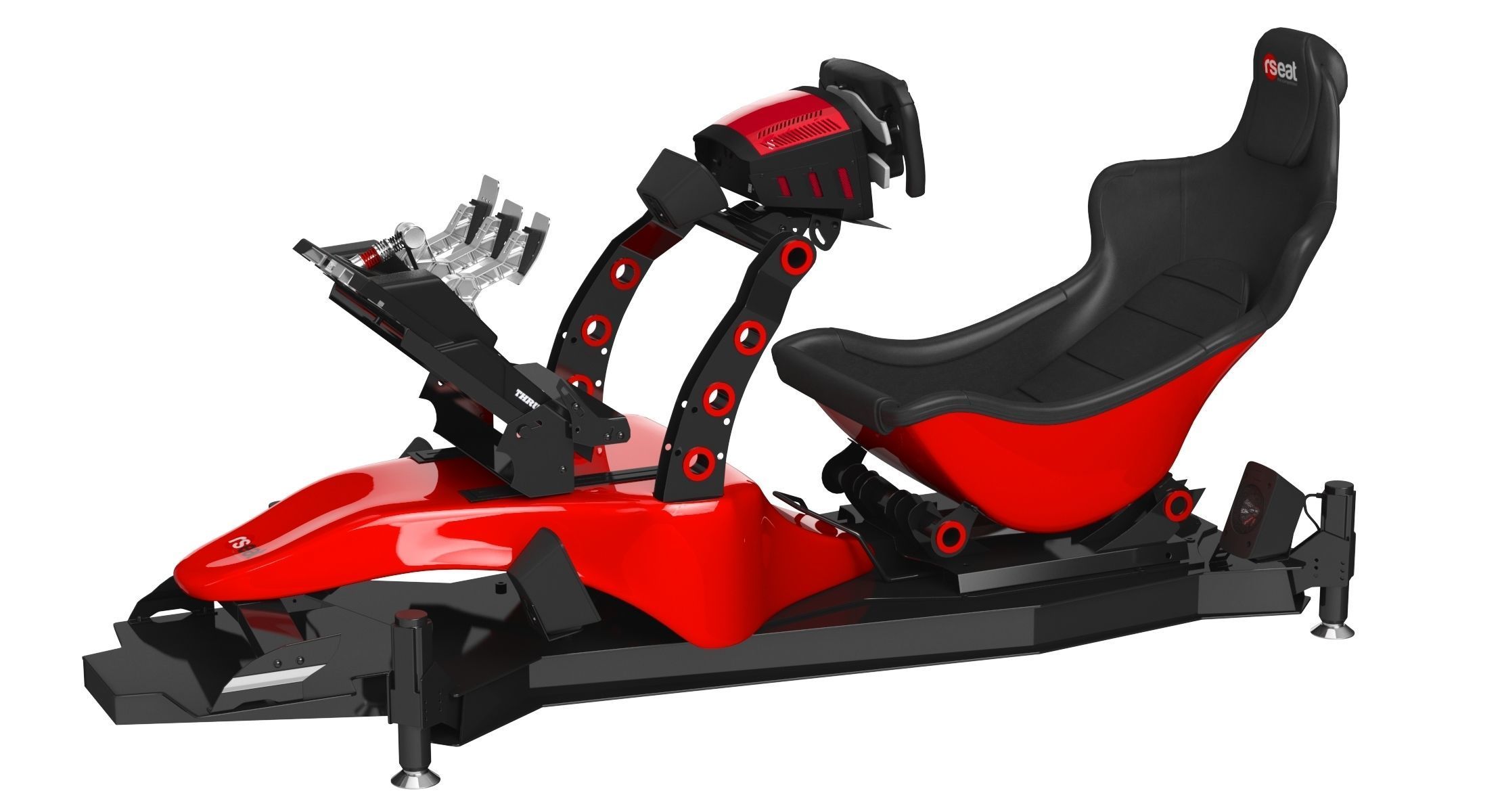 RSeat Formula V2 Racing Simulator Cockpit Triple Display 3D model_20