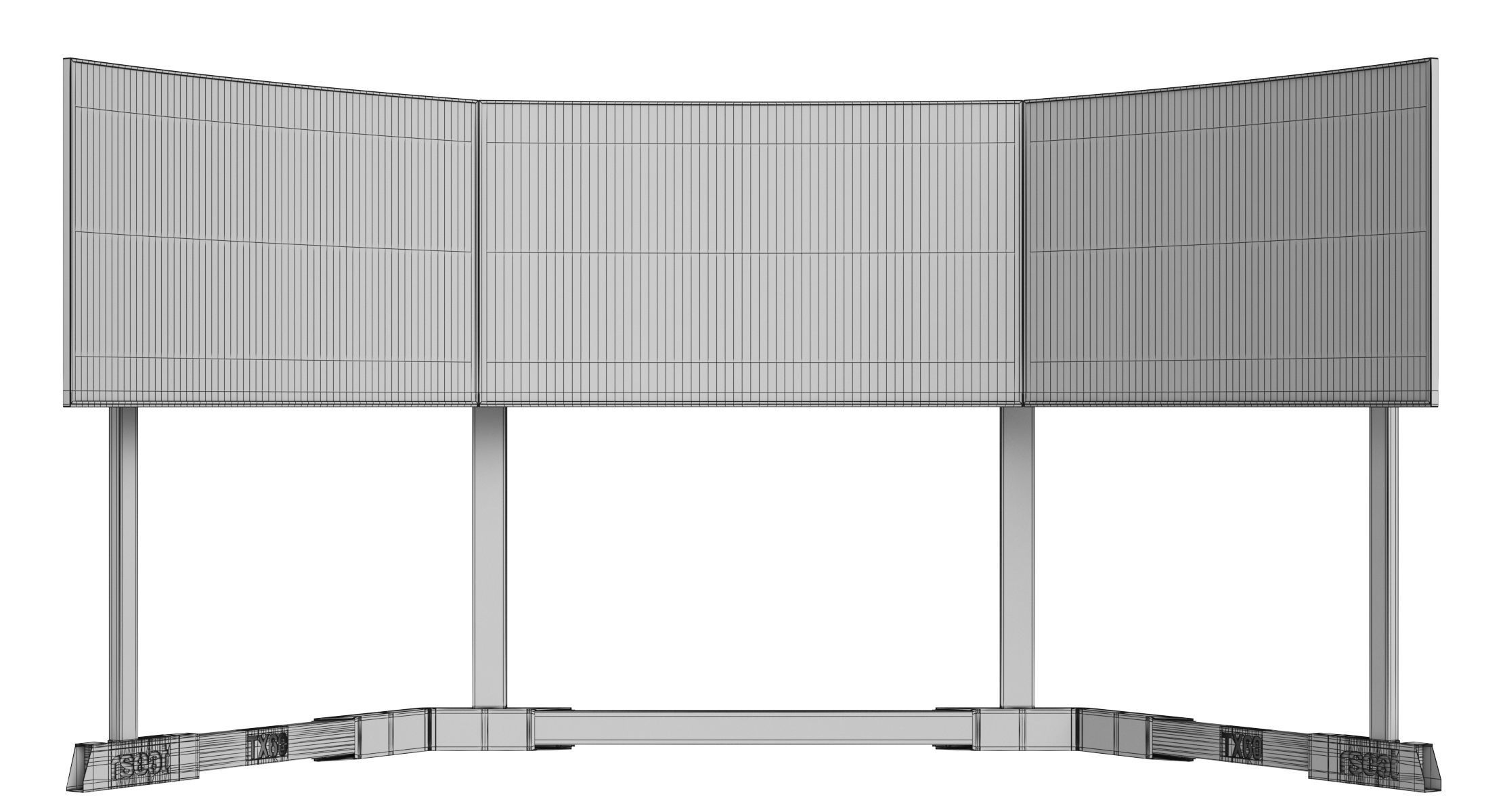 RSeat Formula V2 Racing Simulator Cockpit Triple Display 3D model_58