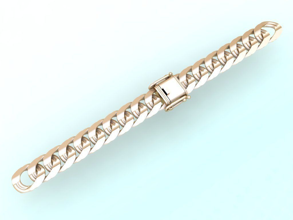 Chain bracelets - Miami Cuban link - Size W 15 mm - N636 3D print model_6