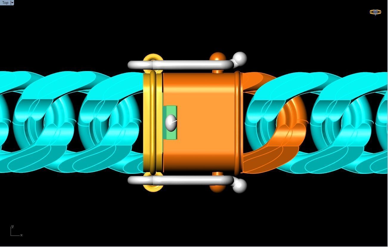 Chain bracelets - Miami Cuban link - Size W 15 mm - N636 3D print model_14