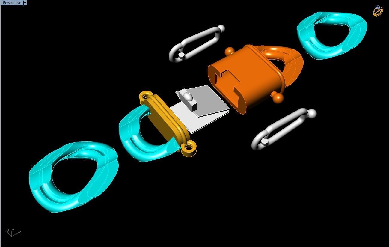 Chain bracelets - Miami Cuban link - Size W 15 mm - N636 3D print model_13