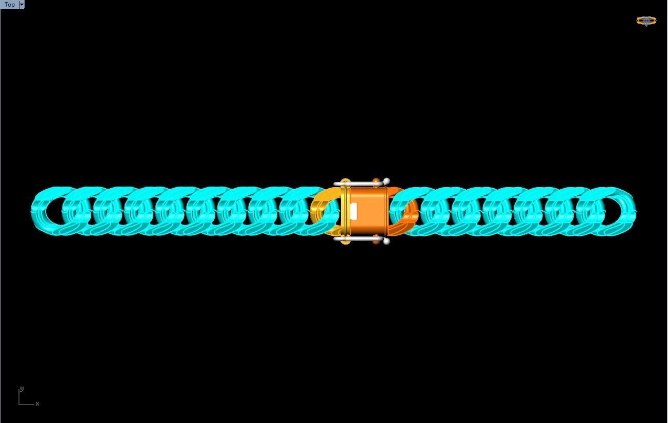 Chain bracelets - Miami Cuban link - Size W 15 mm - N636 3D print model_16