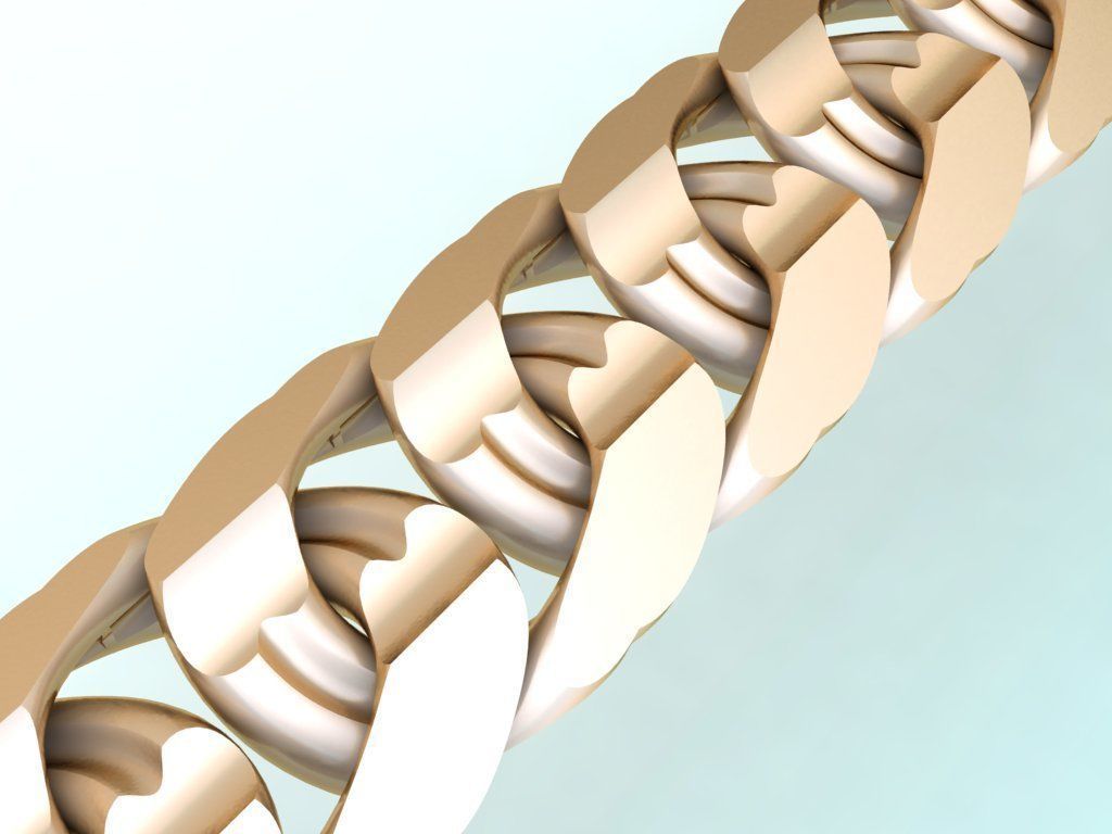 Chain bracelets - Miami Cuban link - Size W 15 mm - N636 3D print model_2