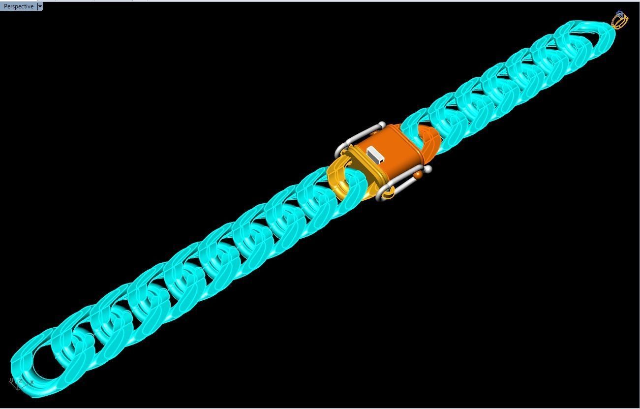 Chain bracelets - Miami Cuban link - Size W 15 mm - N636 3D print model_17