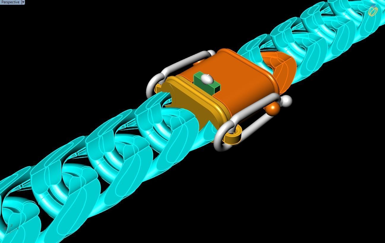 Chain bracelets - Miami Cuban link - Size W 15 mm - N636 3D print model_15