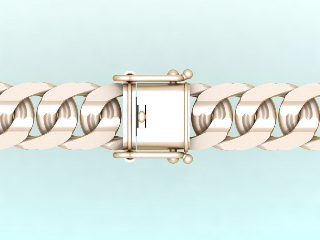 Chain bracelets - Miami Cuban link - Size W 15 mm - N636 3D print model_1