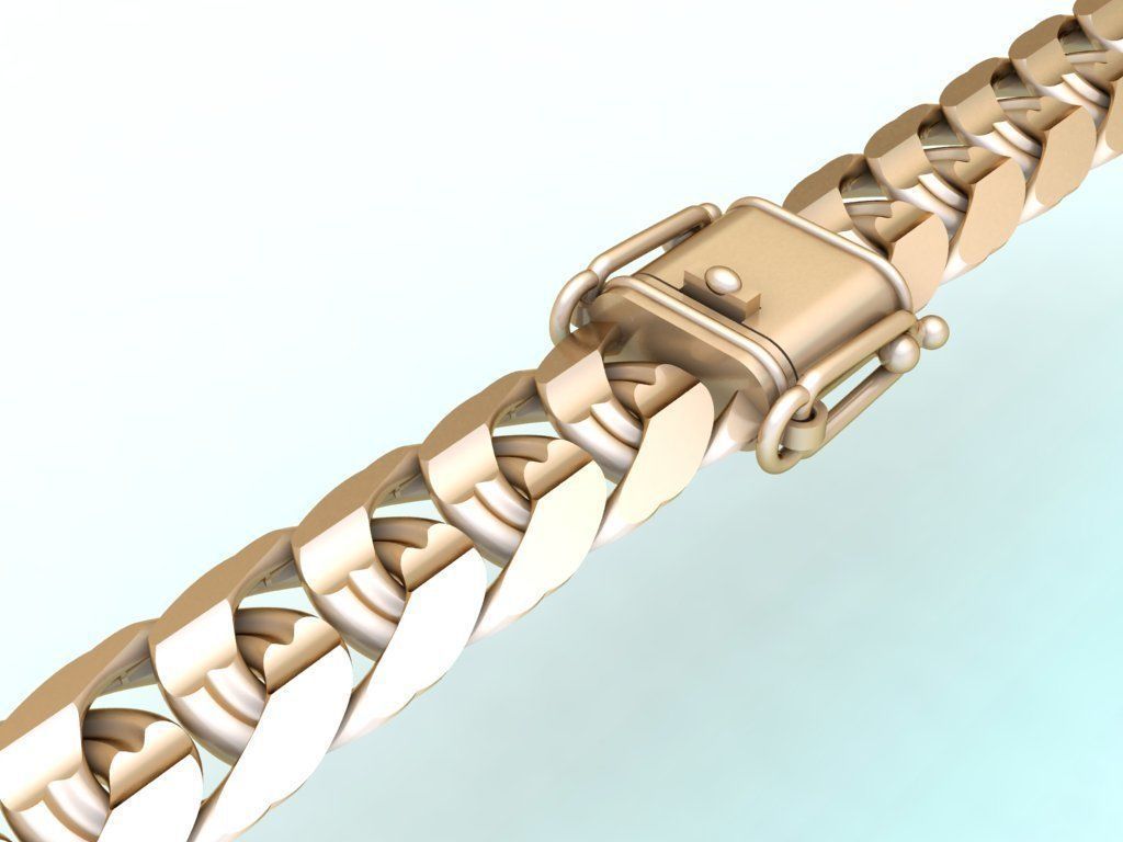 Chain bracelets - Miami Cuban link - Size W 15 mm - N636 3D print model_3