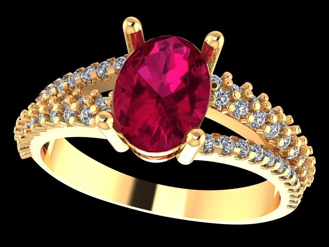 Engagement Ring 3D print model_3