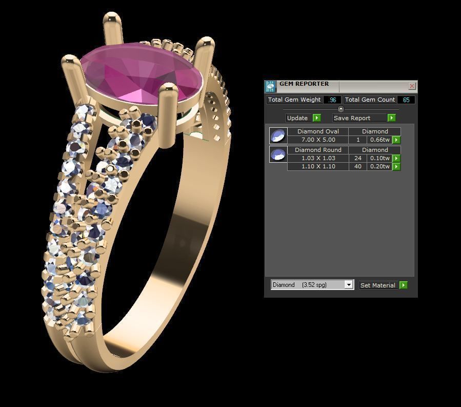 Engagement Ring 3D print model_9