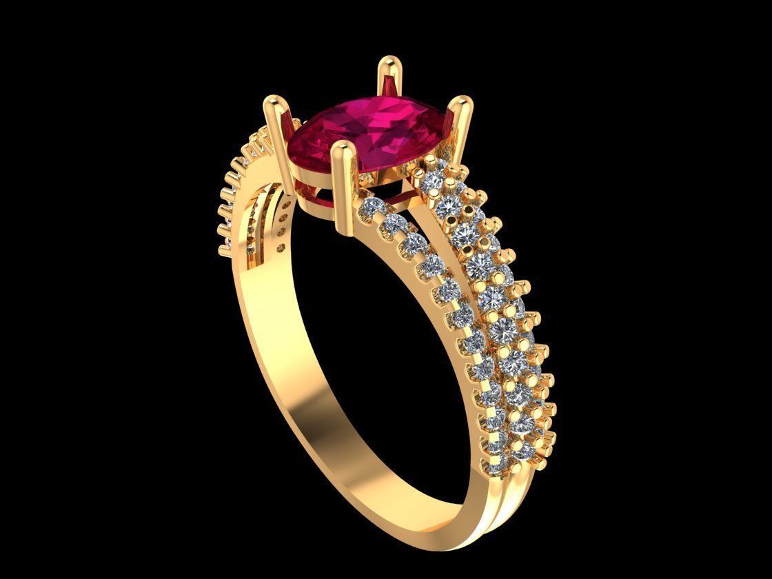 Engagement Ring 3D print model_2