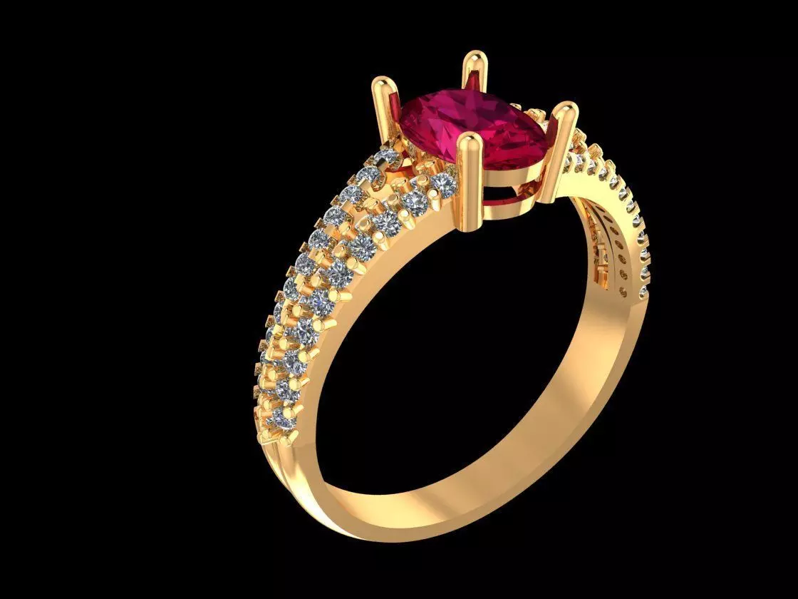 Engagement Ring 3D print model_0