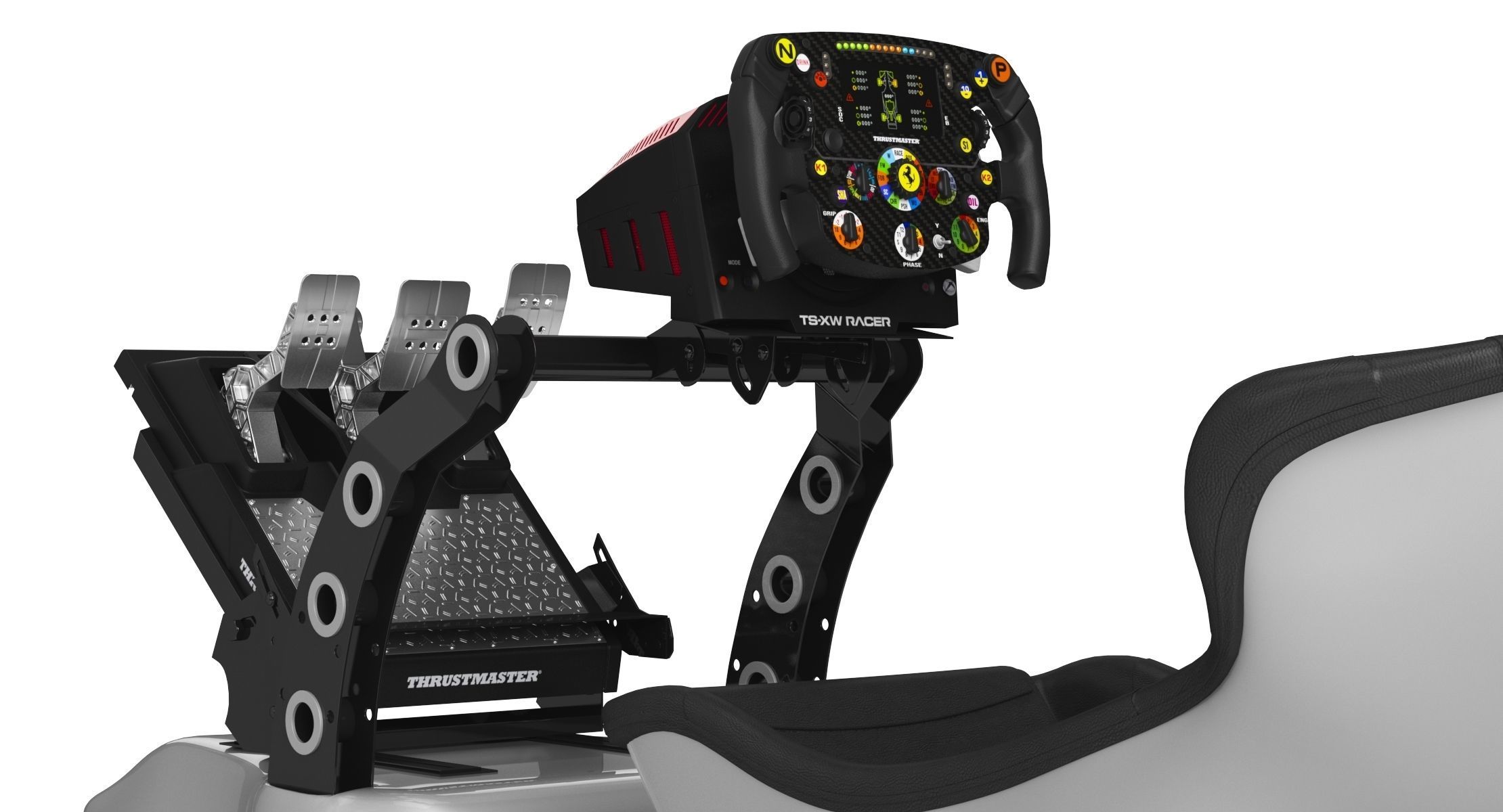 Formula 1 Racing Game Simulator Seat Triple Display 3D model_7