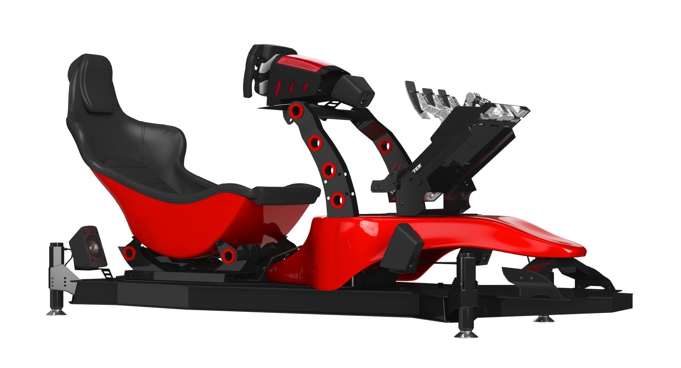 Formula 1 Racing Game Simulator Seat Triple Display 3D model_6