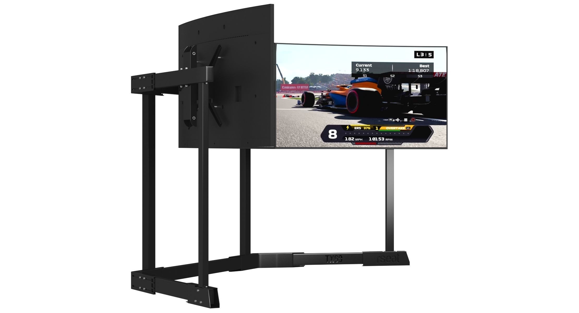 Formula 1 Racing Game Simulator Seat Triple Display 3D model_33