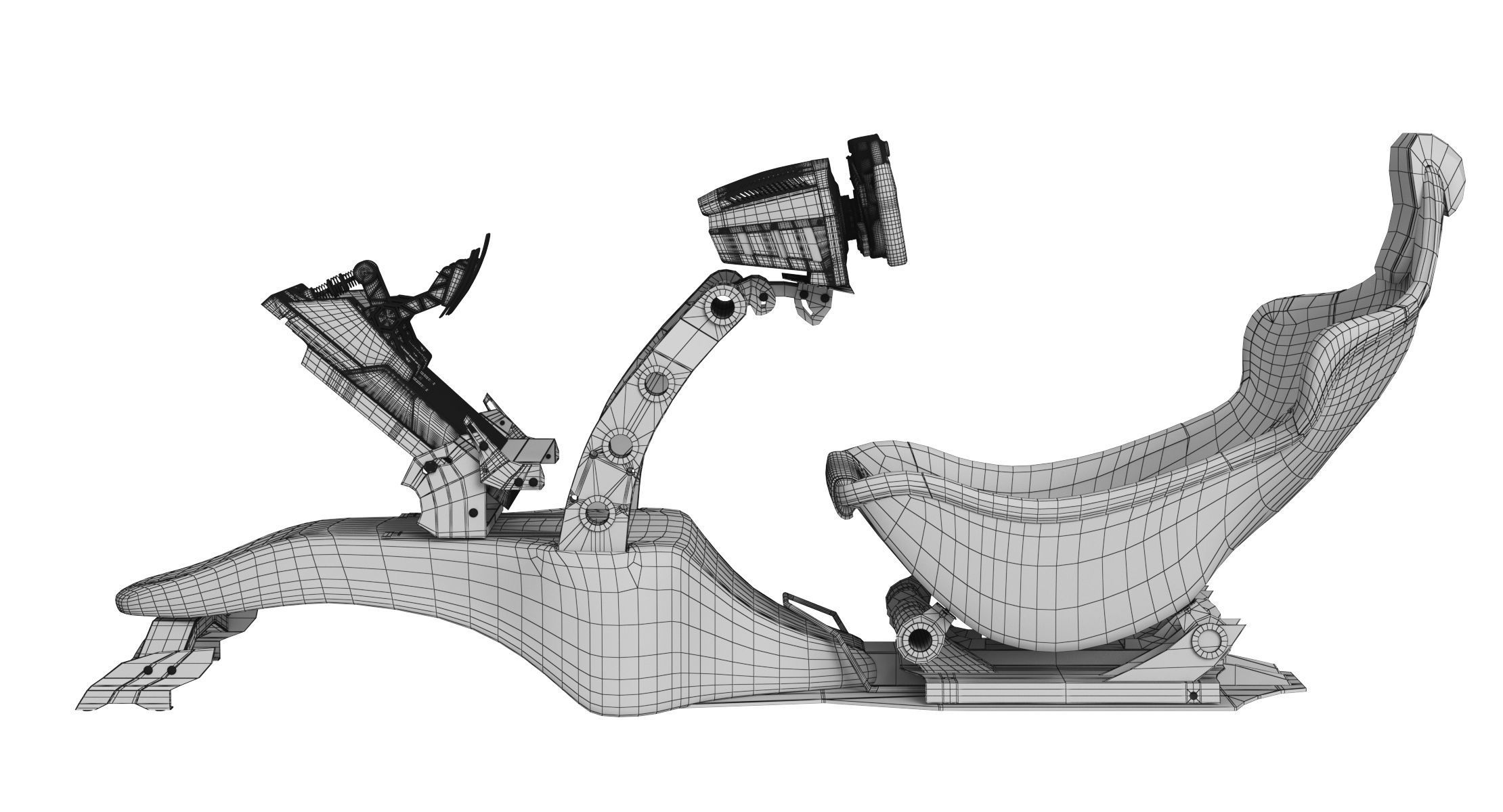 Formula 1 Racing Game Simulator Seat Triple Display 3D model_35