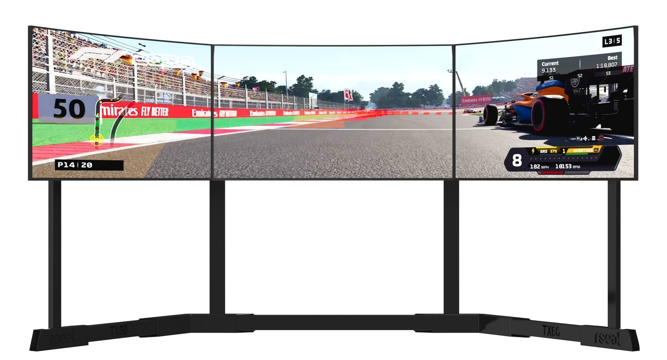 Formula 1 Racing Game Simulator Seat Triple Display 3D model_28