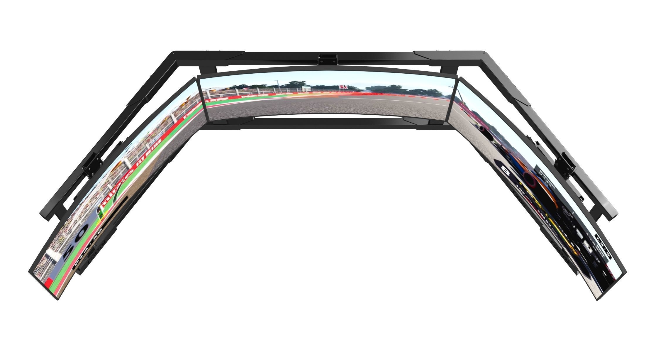 Formula 1 Racing Game Simulator Seat Triple Display 3D model_32