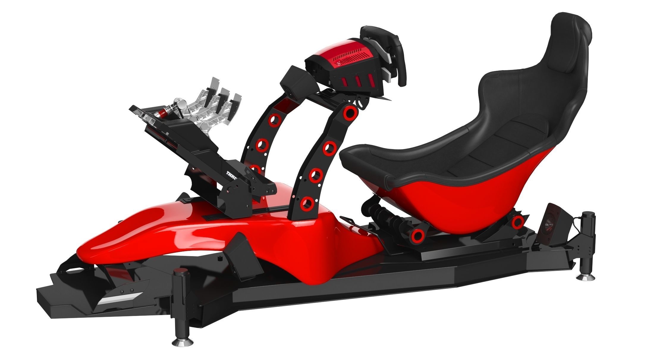 Formula 1 Racing Game Simulator Seat Triple Display 3D model_13