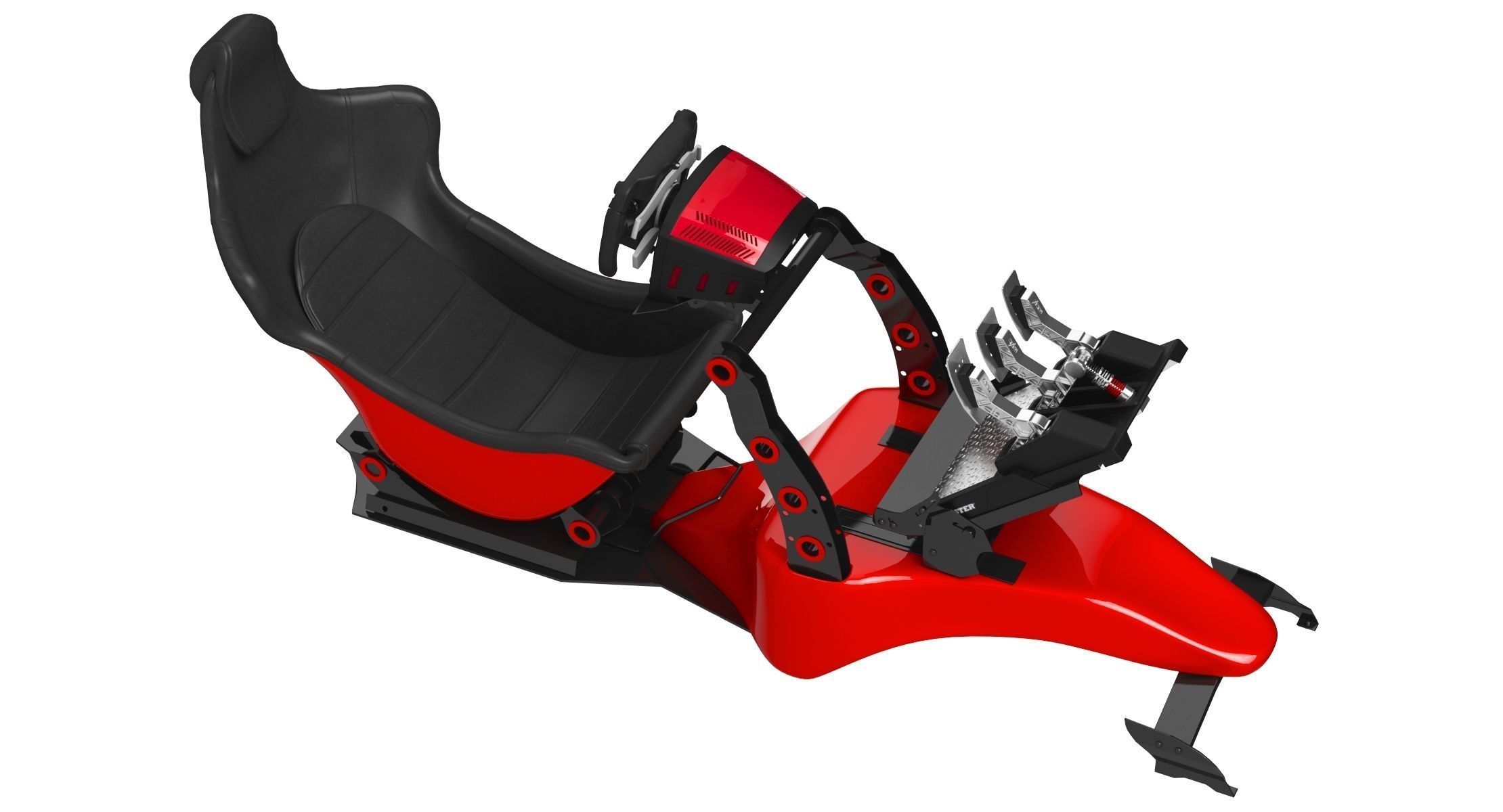 Formula 1 Racing Game Simulator Seat Triple Display 3D model_21