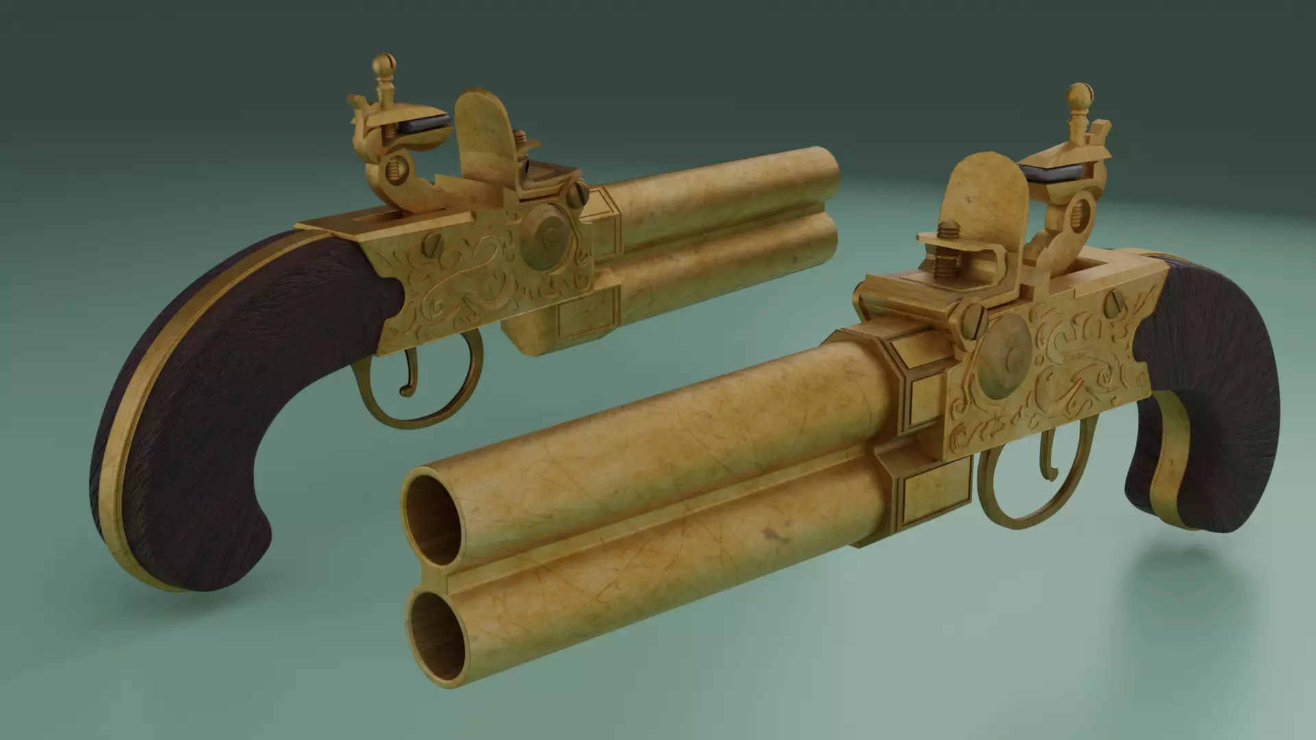 Antique gun Free 3D model
