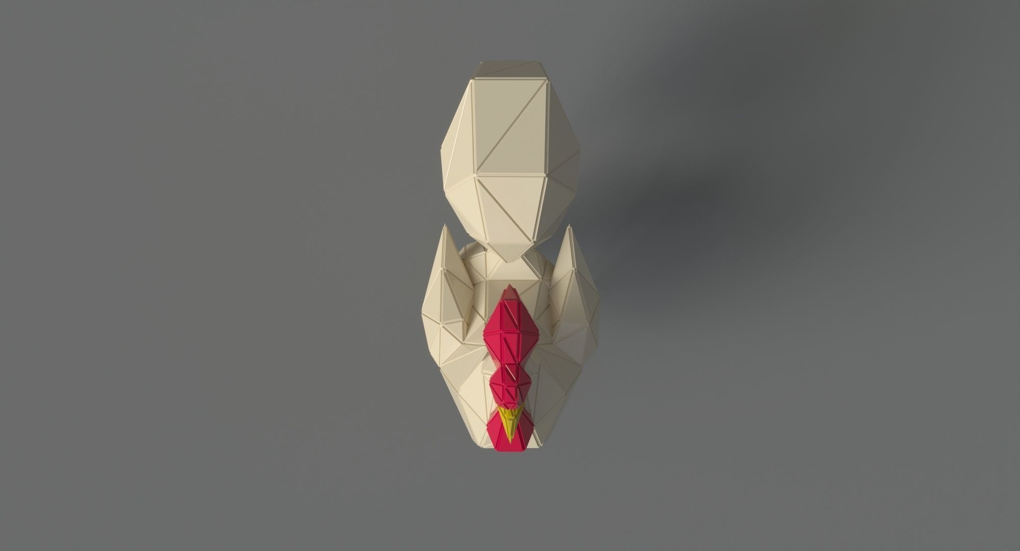 Rooster polygonal Papercraft Low-poly 3D model_5