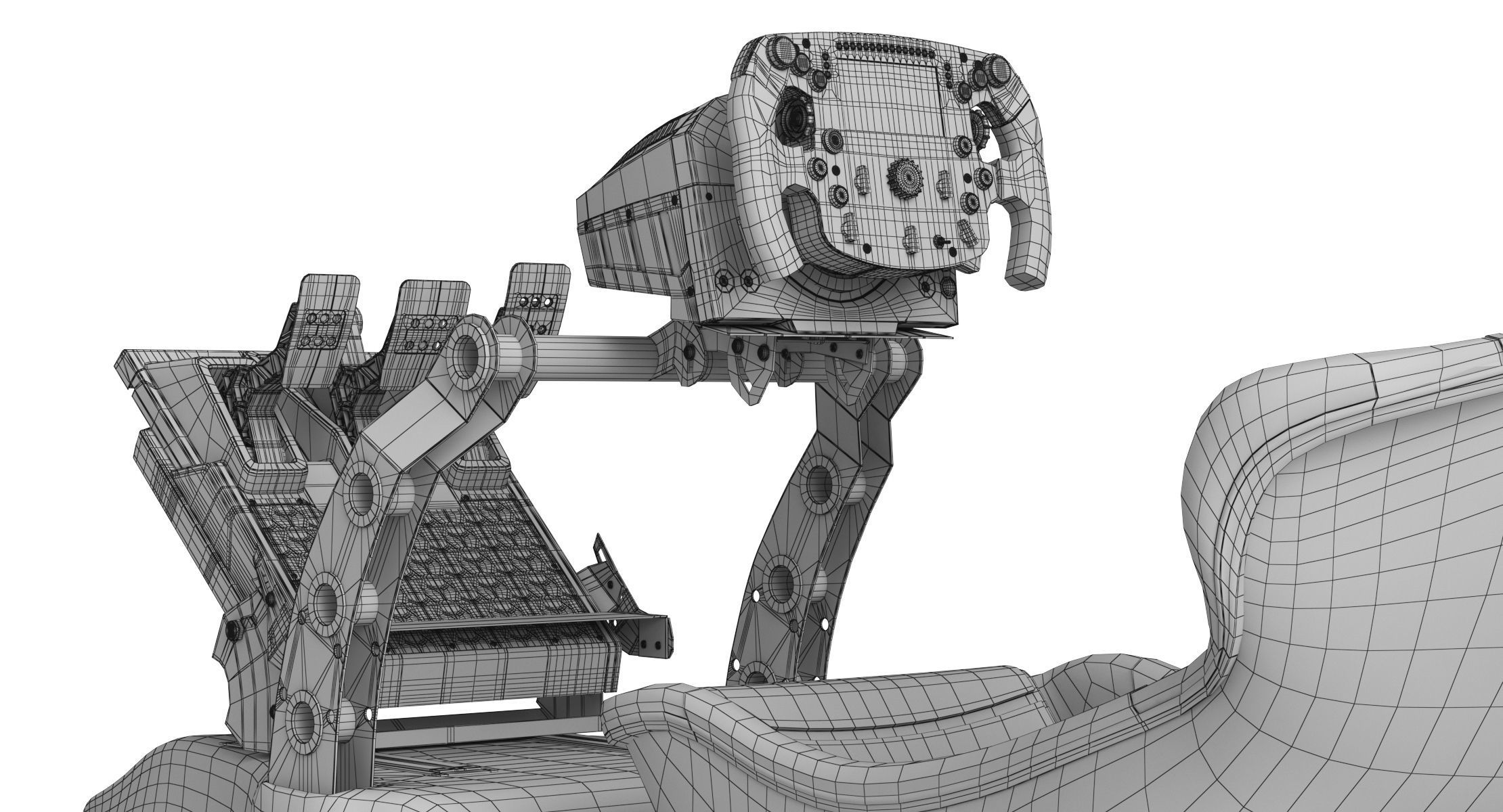 Formula F1 Racing Simulator Seat 3D model_25