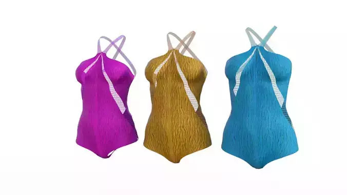 Undergarment three different colored swimsuits 3D model Undergarment three different colored swimsuits 3D model