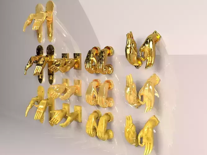 set of door handles palms