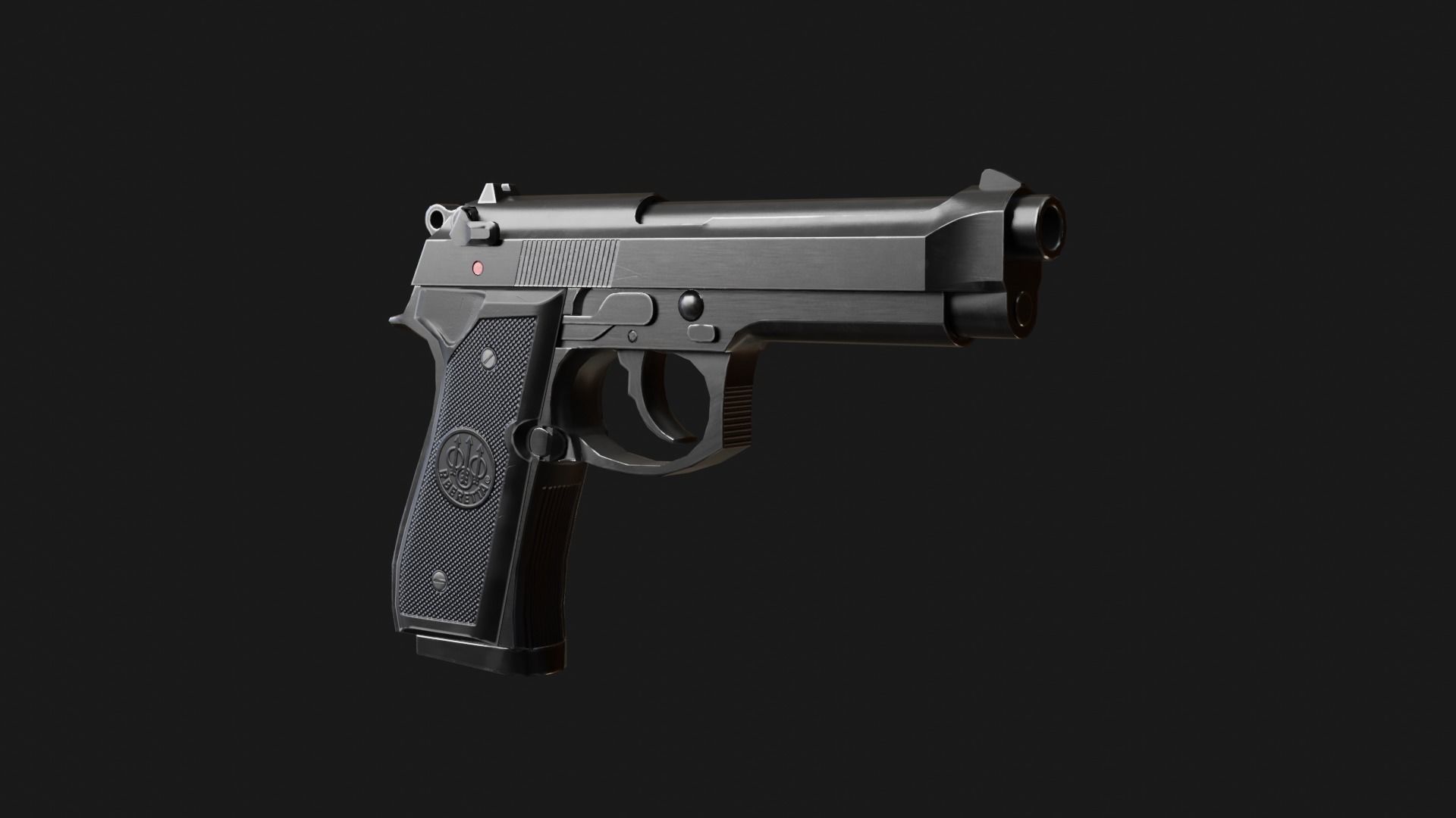 Beretta-92 pen Low-poly 3D model_2
