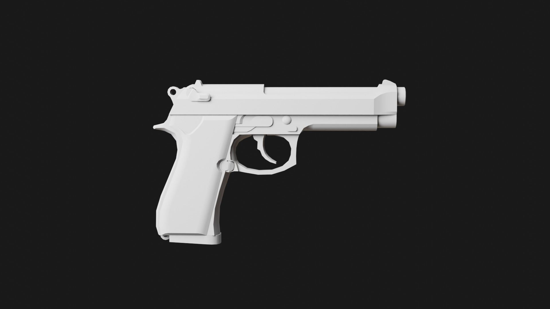 Beretta-92 pen Low-poly 3D model_9