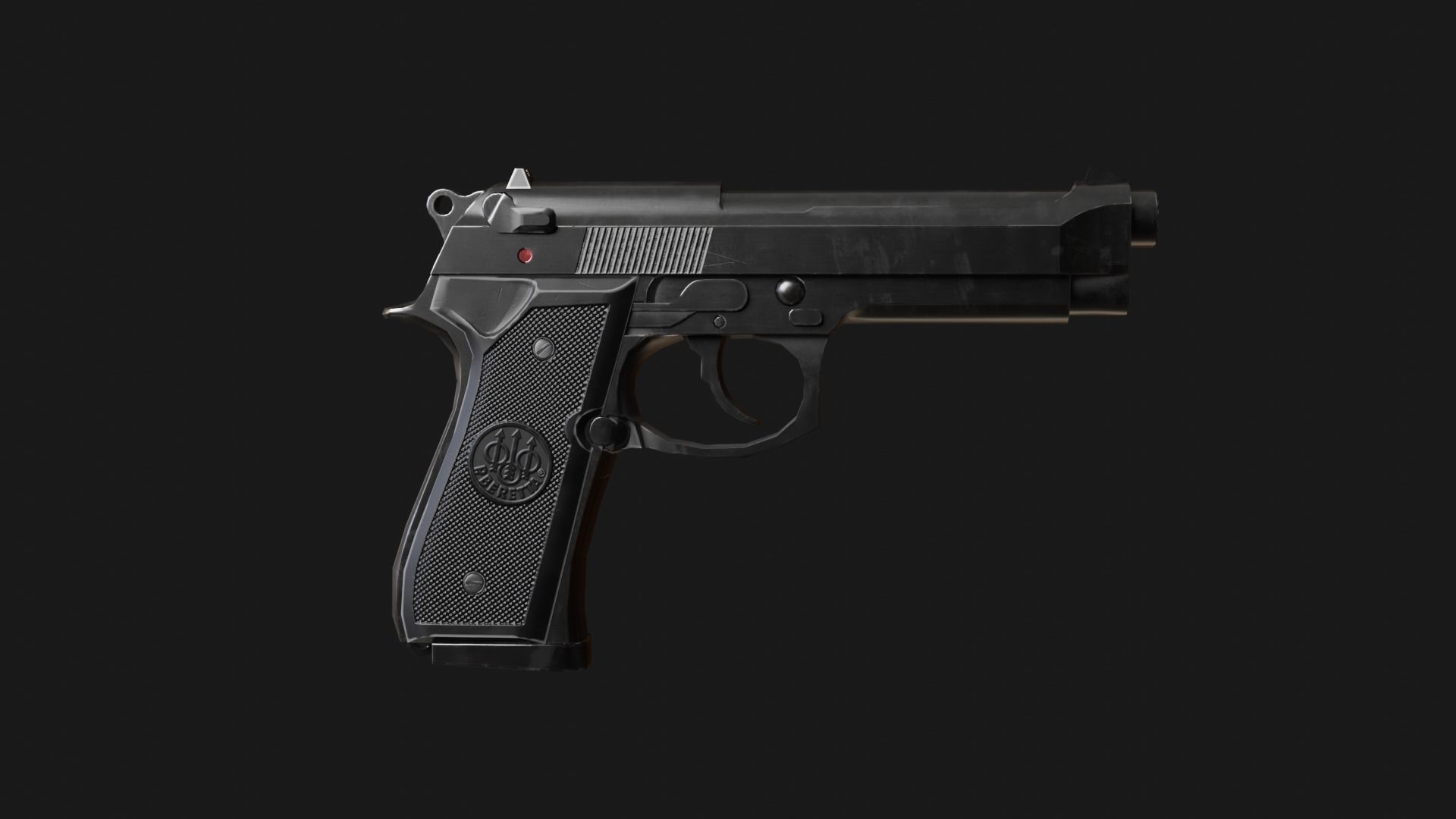 Beretta-92 pen Low-poly 3D model_4