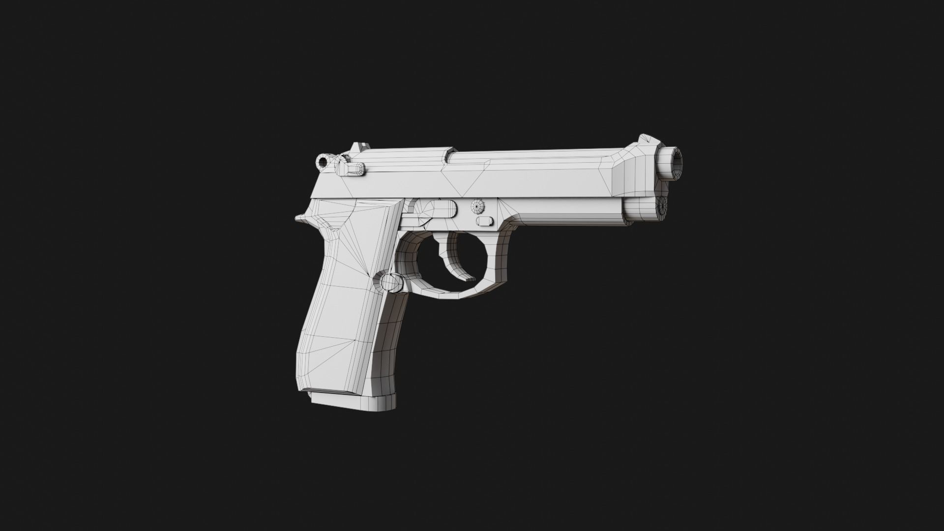 Beretta-92 pen Low-poly 3D model_12