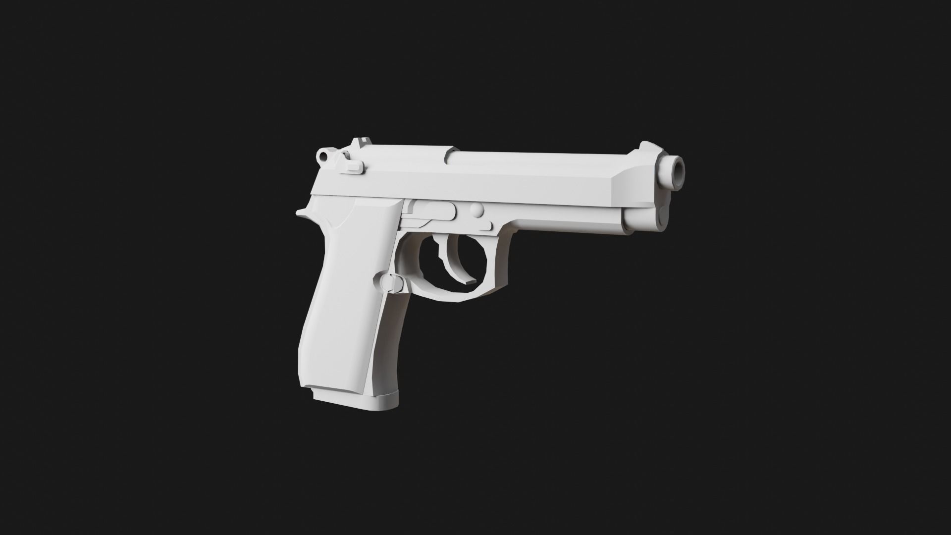 Beretta-92 pen Low-poly 3D model_7