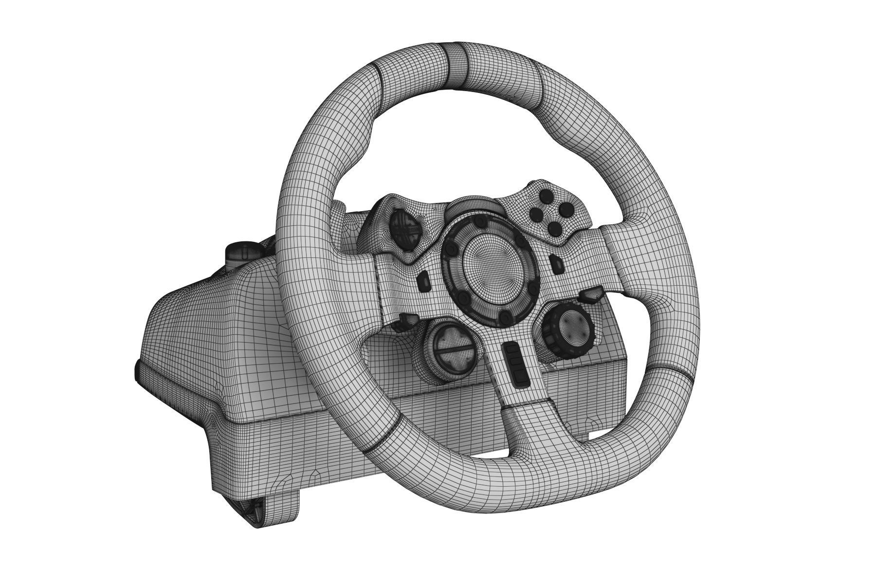 Racing Steering Wheel Controller Collection 3D model_35