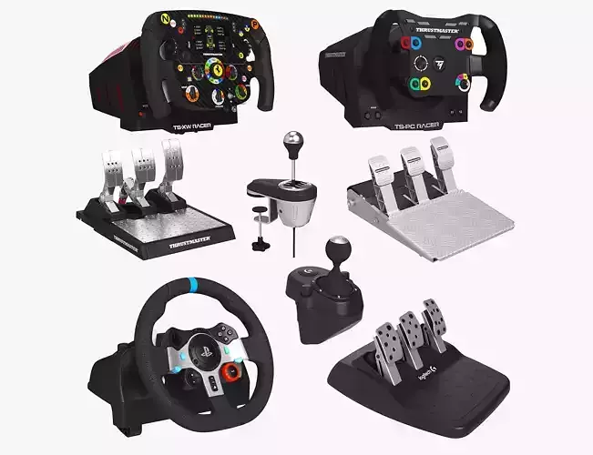 Racing Steering Wheel Controller Collection 3D model