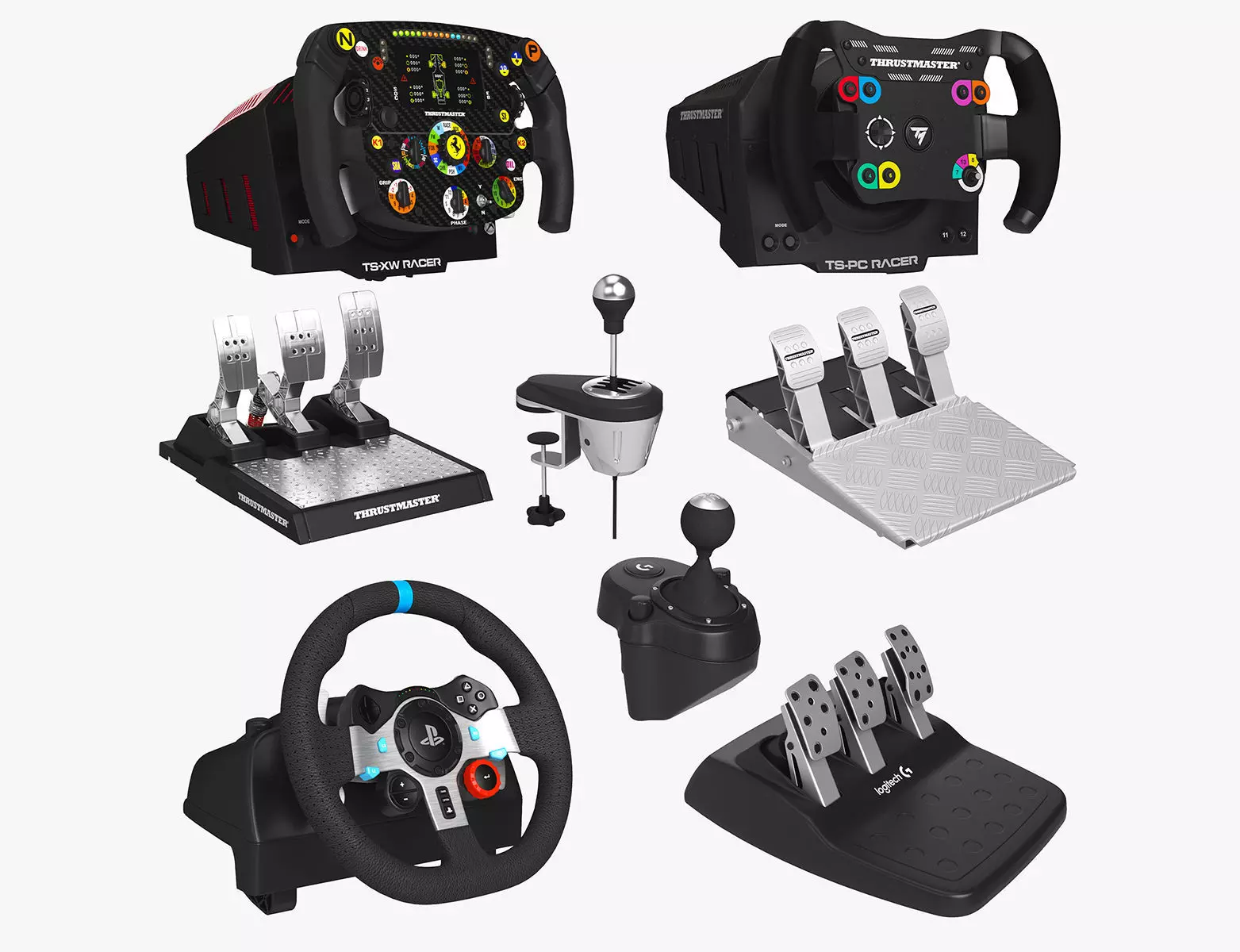 Racing Steering Wheel Controller Collection 3D model_0