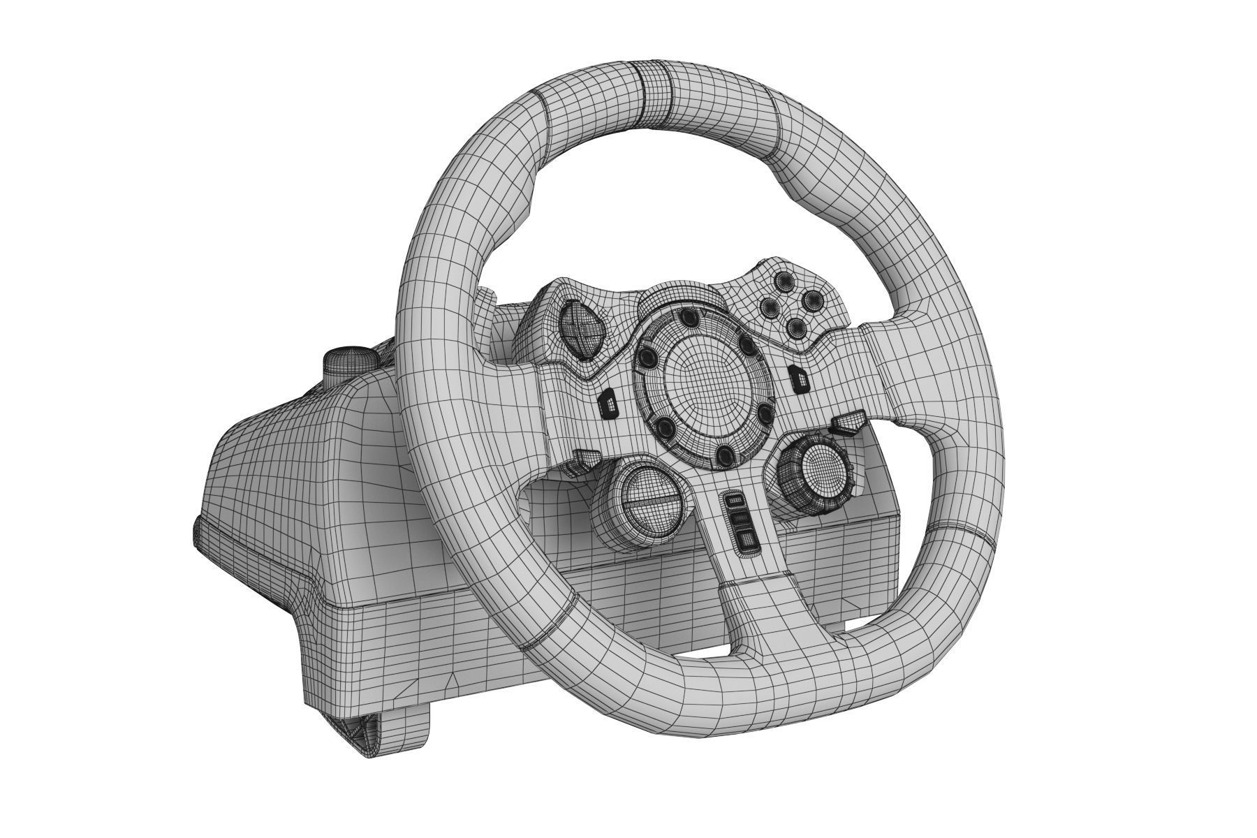 Racing Steering Wheel Controller Collection 3D model_34