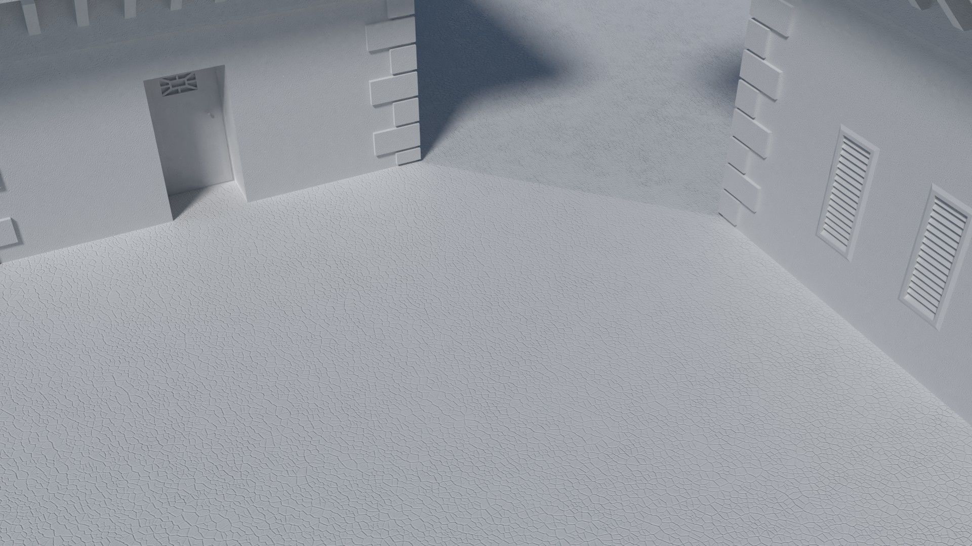 Reichsbahn Berlin Castle Plaster Blue Low-poly 3D model_9