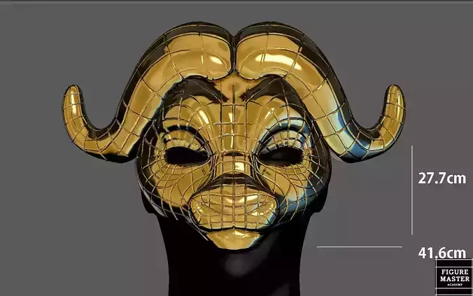 SQUID GAME BUFFALO VIP MASK LIFE SIZE COSPLAY PROPS NETFLIX 3D print model