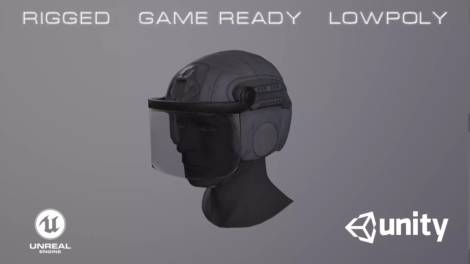 C1300 Helmet Low-poly 3D model_0