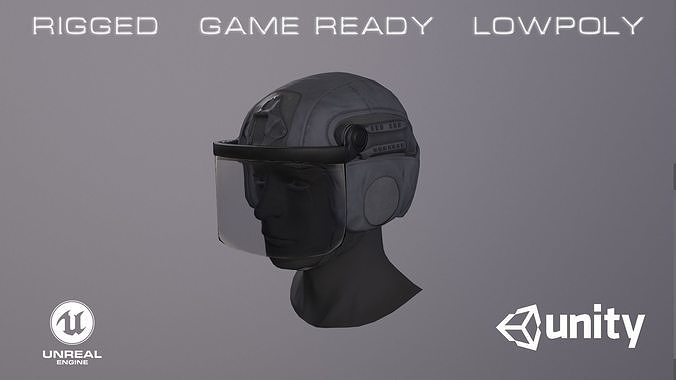 C1300 Helmet Low-poly 3D model