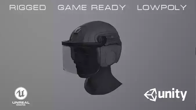 C1300 Helmet Low-poly 3D model