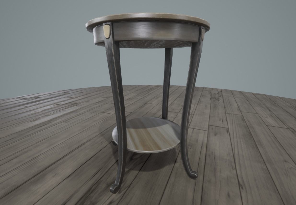 Tall Round Table Low-poly 3D model_2